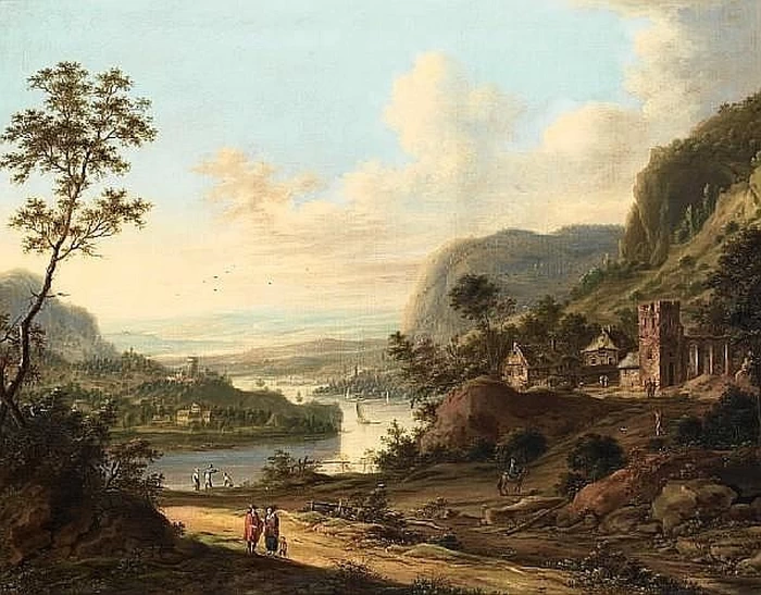 Johann Christian Vollerdt - 107, paesaggio fluviale montuoso 1
